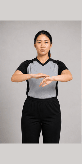 拉人手势示意图:一只手抓住另一只手的手腕,向下拉。