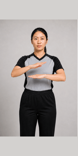 非法用手手势示意图:一只手拍打另一只手的手腕。
